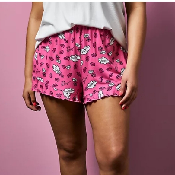 torrid Other - Torrid BETSEY JOHNSON SUPER SOFT PINK LIPS RUFFLE SLEEP SHORT